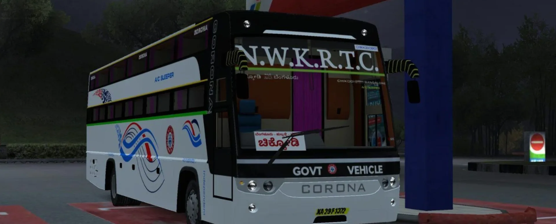 NWKRTC Corona BS-3 AC Sleeper Bus Mod Bussid/Bussin screenshot 2
