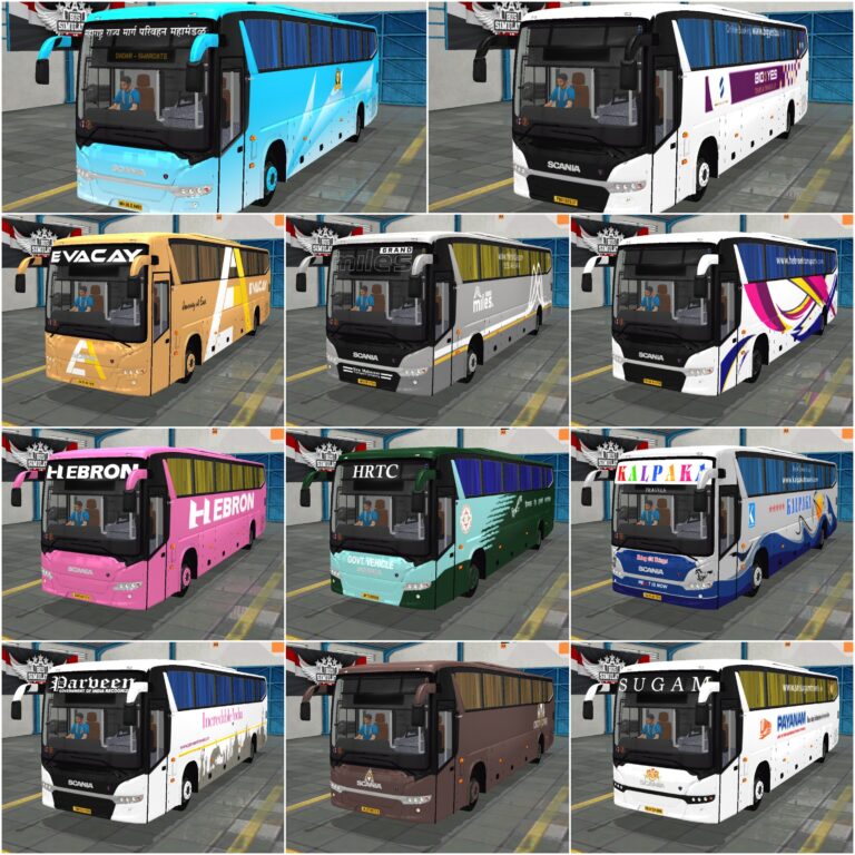 Livery Pack Scania Bi-axle Seater Mod Bussid